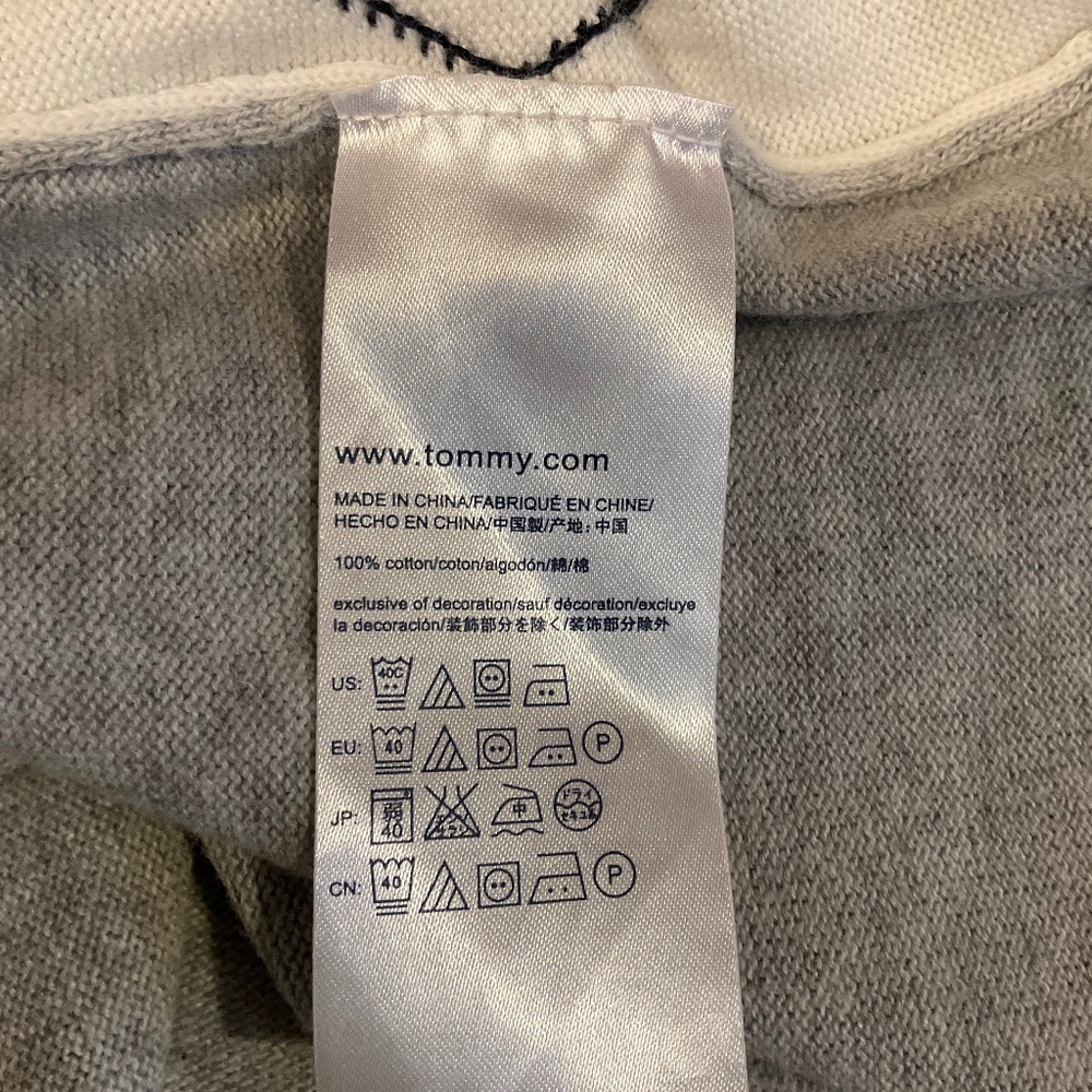 Tommy Hilfiger Women's V-Neck Argyle Sweater Gray Sz L - Picture 12 of 13